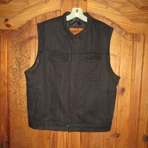 DREAM APPAREL Heavy Denim Zip Gun Conceal Vest Sz 46 NWOT
